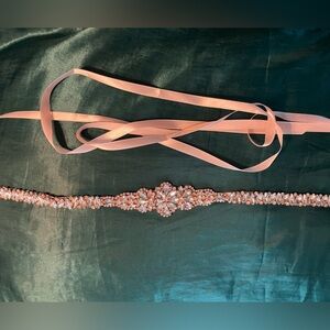 Rose Gold/pink Bridal Belt